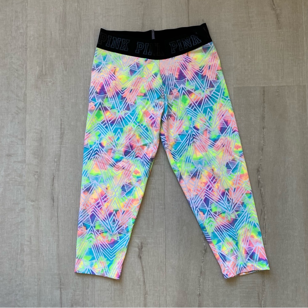 Victoria’s Secret PINK, Capri Tie Dye Striped Ultimate Leggings, Size XS